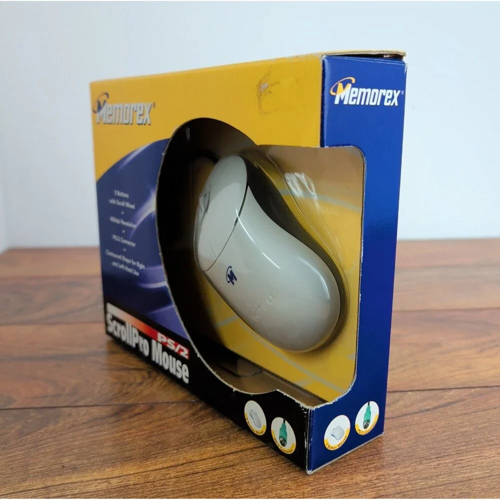 Memorex PS/2 ScrollPro Wired Computer Mouse 3202-2382 NEW IN BOX Scroll Pro